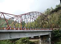 Steel Bridge Over Lush Landscape
