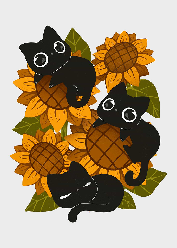 Black Cats and Sunflowers