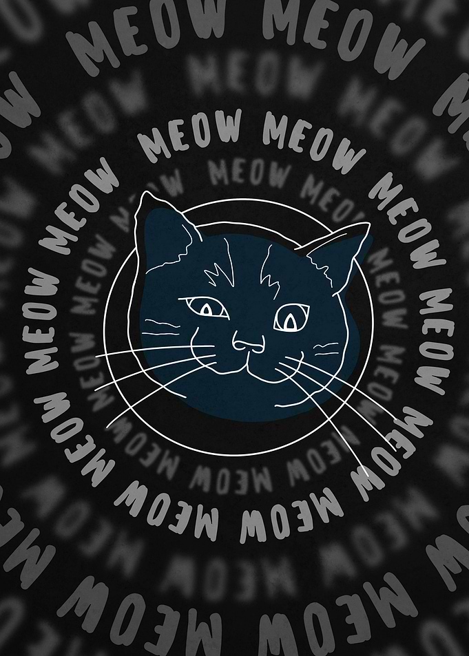 Meow Cat Illustration