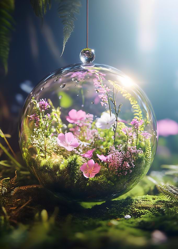 Verdant Orb with Flowers