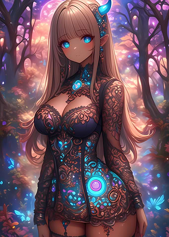 Anime Girl in Forest