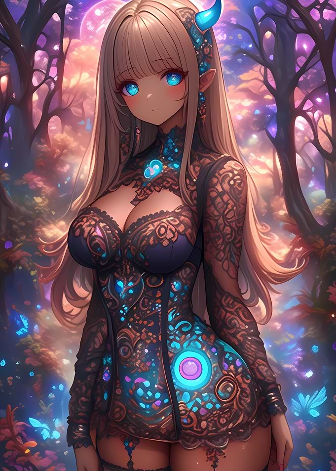 Anime Girl in Forest
