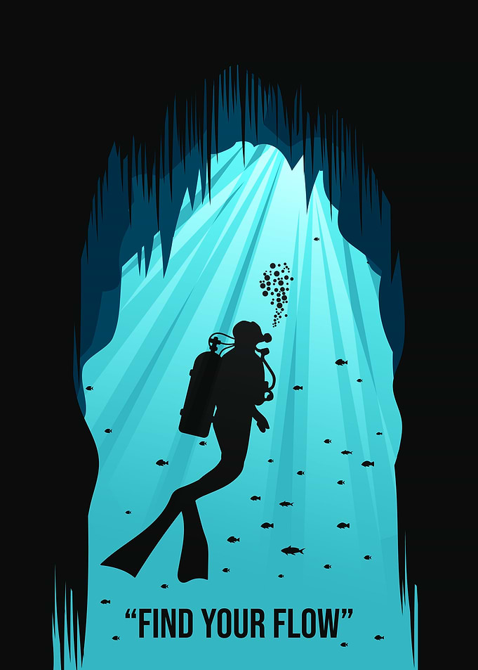 Scuba Diver in Cave