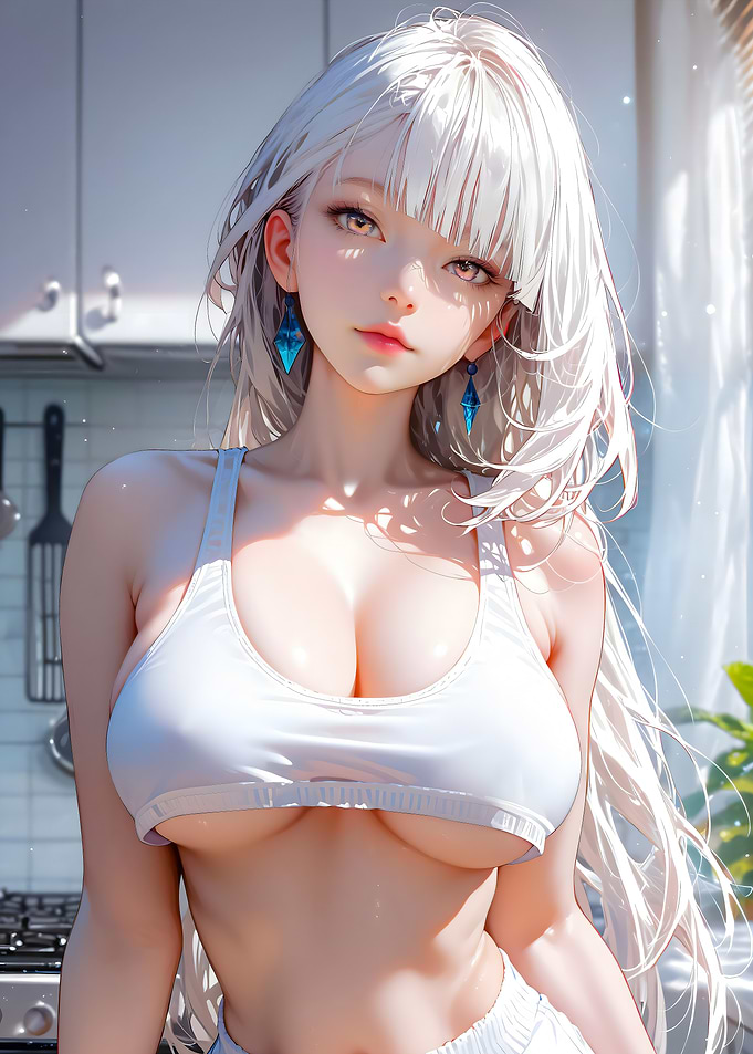 Anime Girl in White Tank Top
