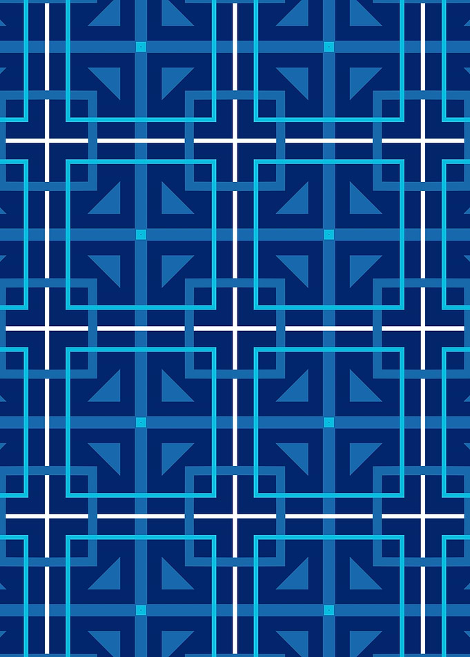 Maximalist Geometric Blue Pattern