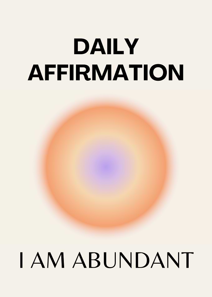 Daily Affirmation Poster, Manifestation, Law of Attraction