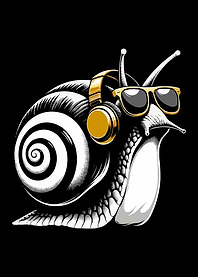 DJ Snail with Headphones