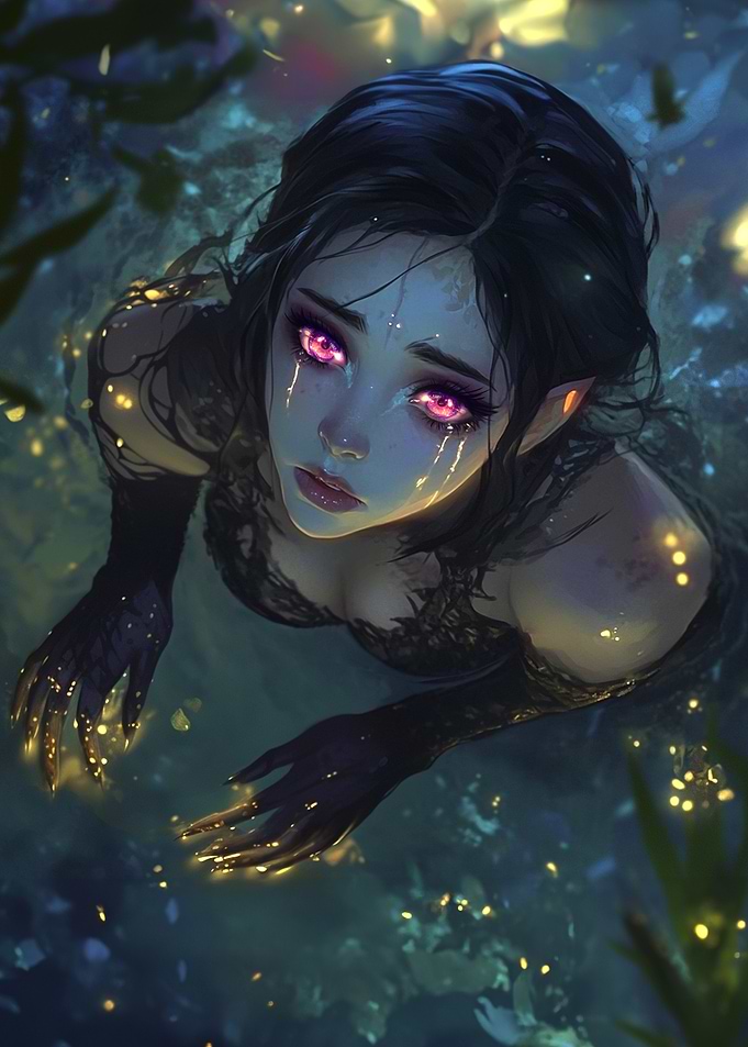 Anime Girl with Pink Eyes