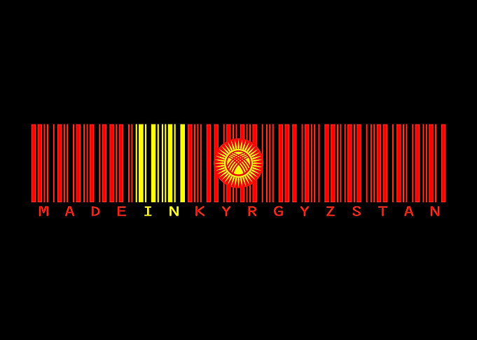 Kyrgyzstan Barcode Flag