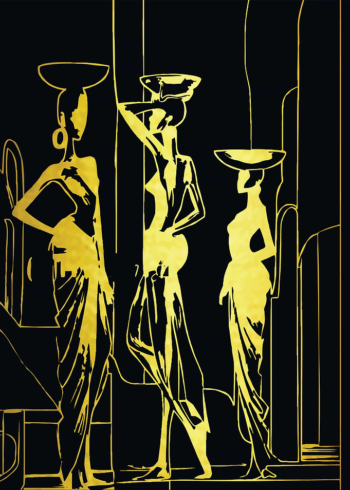 Golden Women Silhouette
