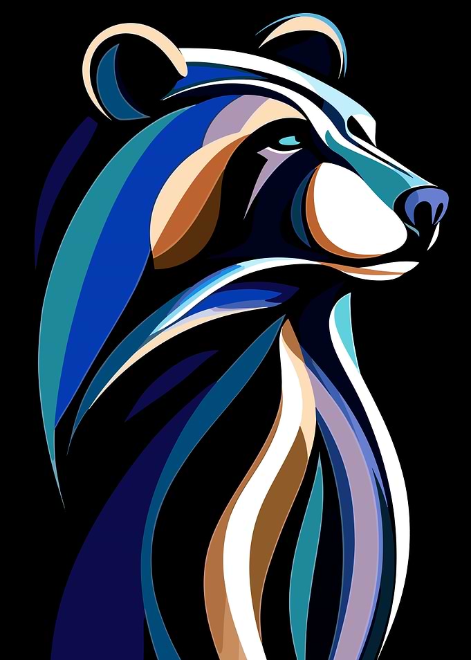 Abstract Bear Portrait