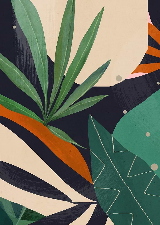 Abstract Art Tropical Leaves 41