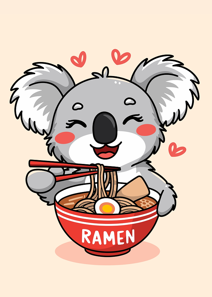 Koala Eating Ramen