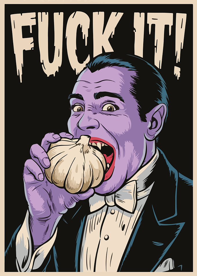 Vampire Eating Garlic