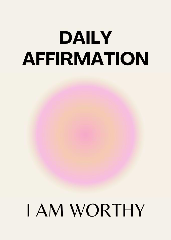 Daily Affirmation Poster, Positive Affirmation, Positive, Spiritual, Aura Gradient Art