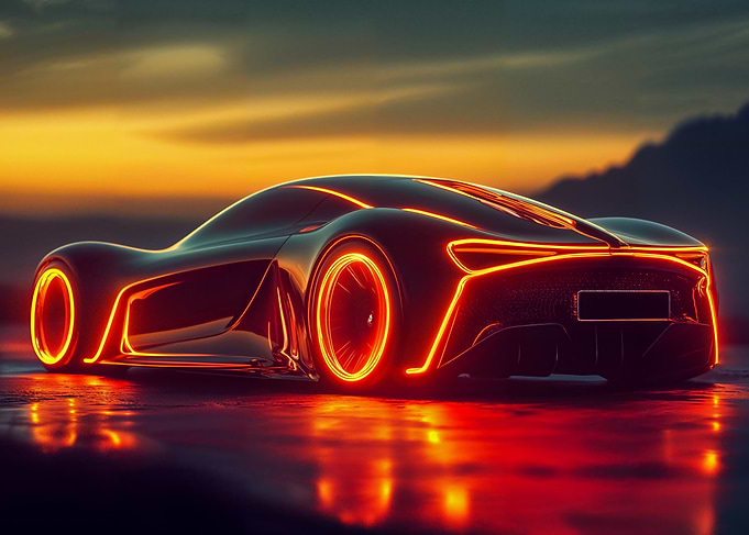 Futuristic Neon Super Car