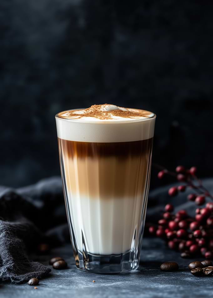 Layered Latte Macchiato with Cinnamon