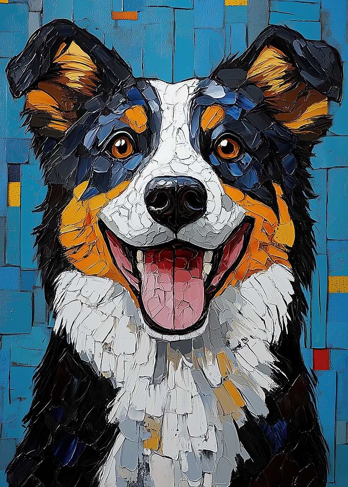 Smiling Dog Painting