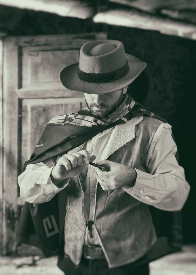 Cowboy with Pipe