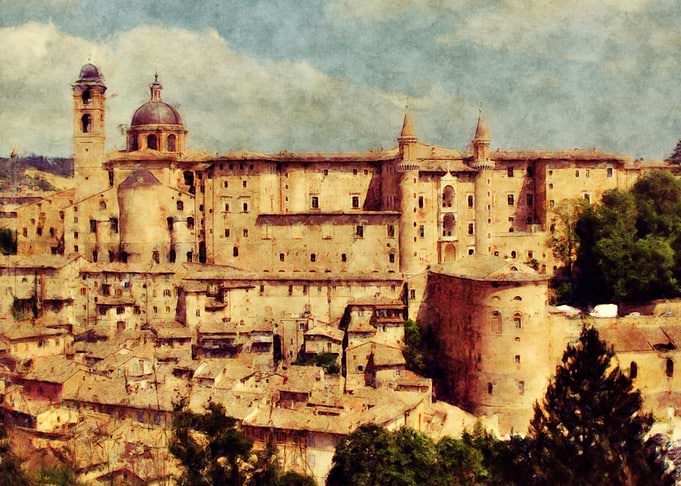 Urbino, Italian Palace Landscape