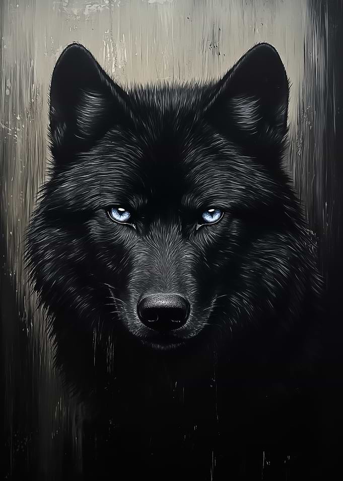 Black Wolf Portrait