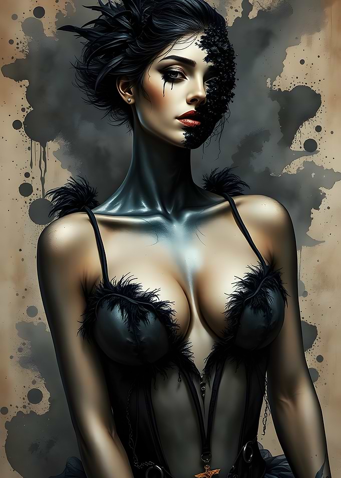 Dark Beauty of the black swan Portrait