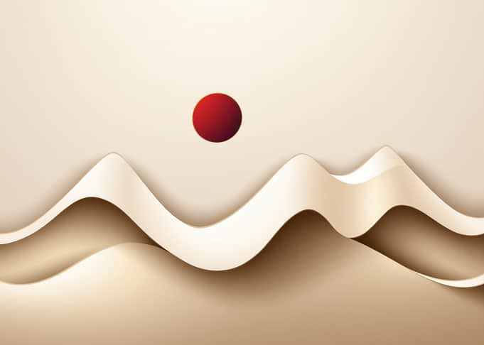Abstract Landscape with Red Circle