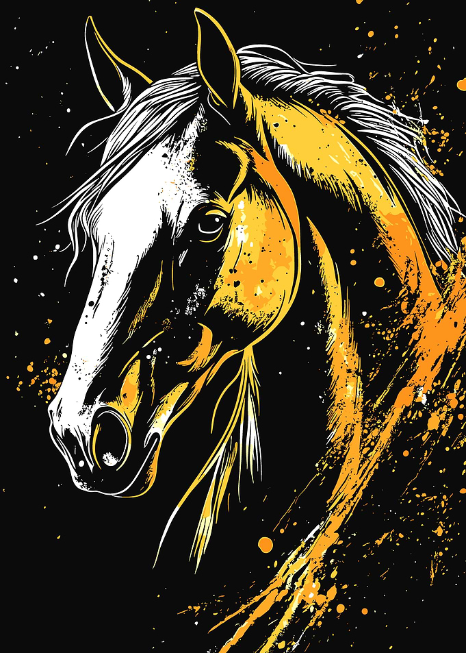 Horse Head with Splashes