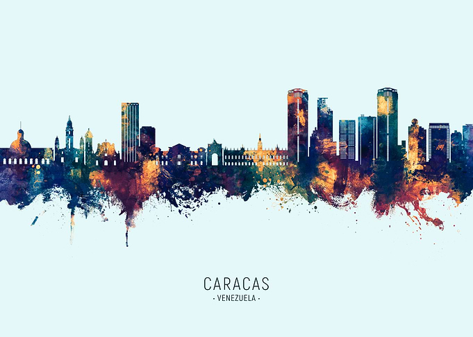 Caracas Skyline Watercolor