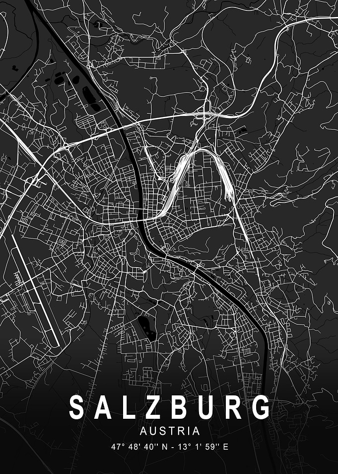 Salzburg Dark City Map