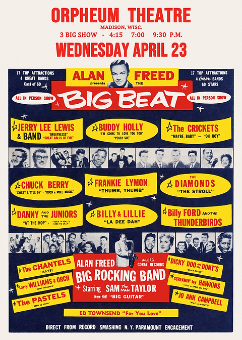 Alan Freed's Big Beat Concert — vintage concert poster on metal