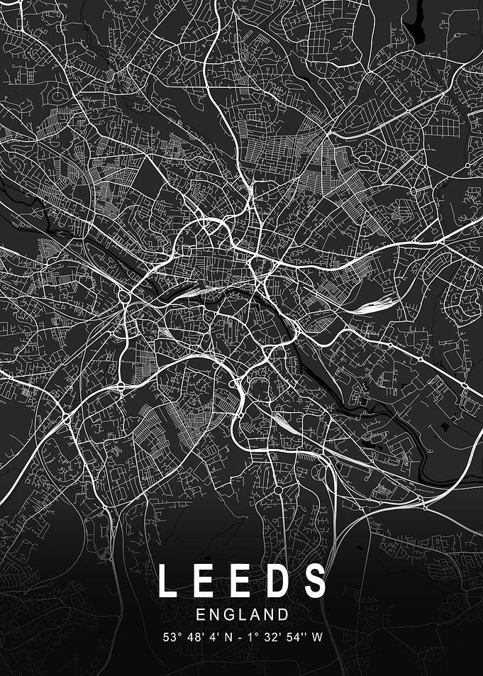 Leeds Dark City Map