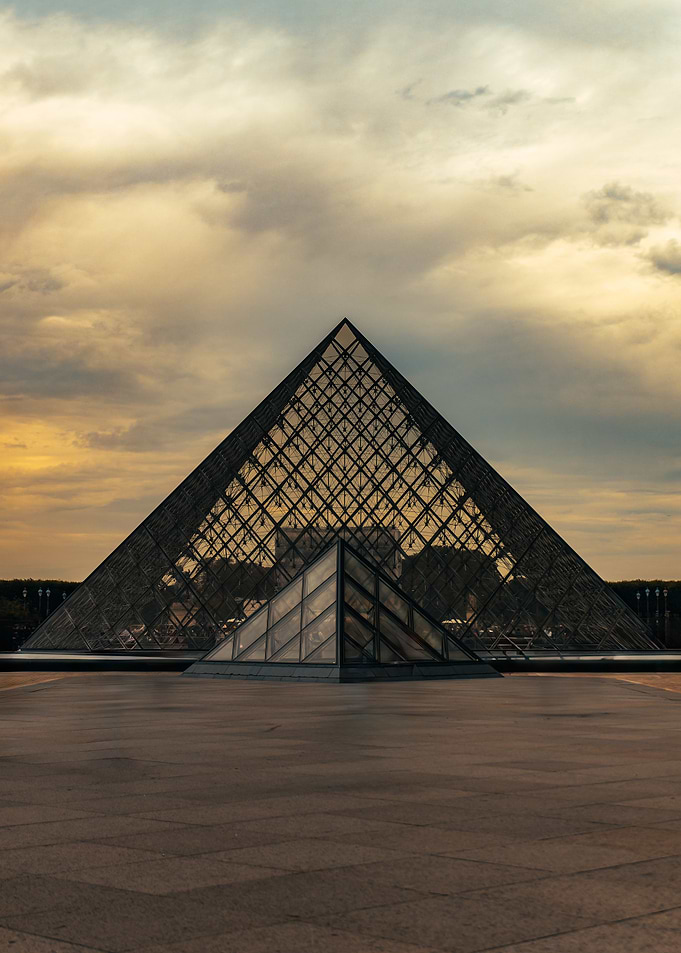 Louvre Pyramid Sunset