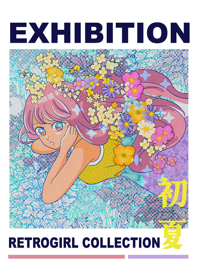 Retro Girl in Flowers