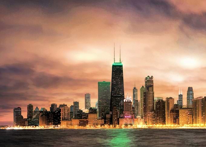 Chicago Skyline at Dusk
