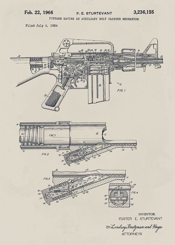 Colt Automatic Rifle Patent Illustration