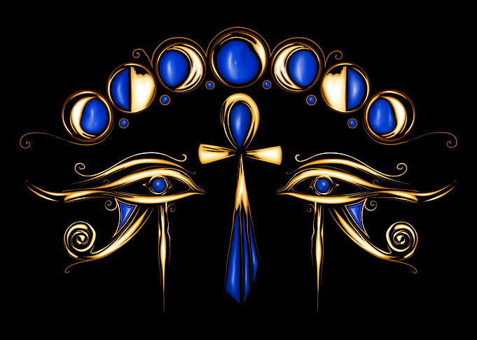 Egyptian Eye of Horus and Ankh
