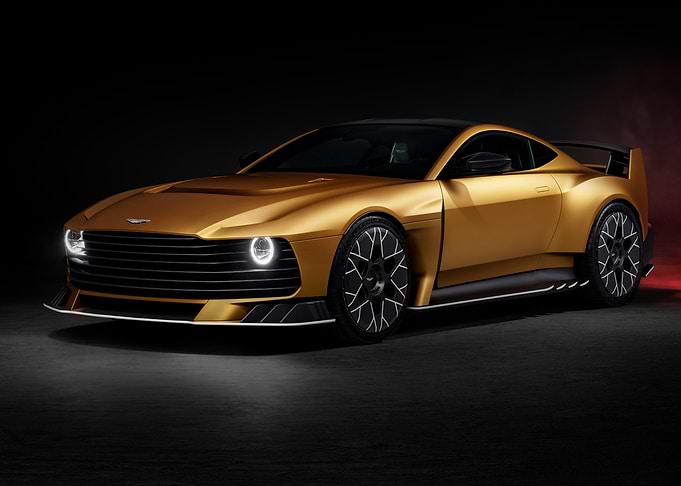 Gold Aston Martin Sports Car