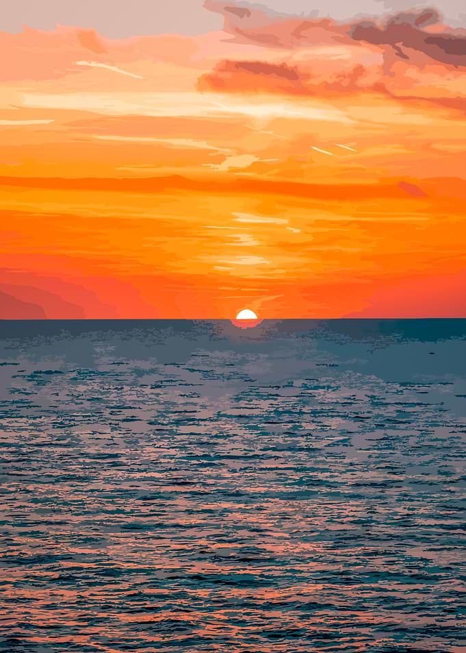 Sunset Over Ocean