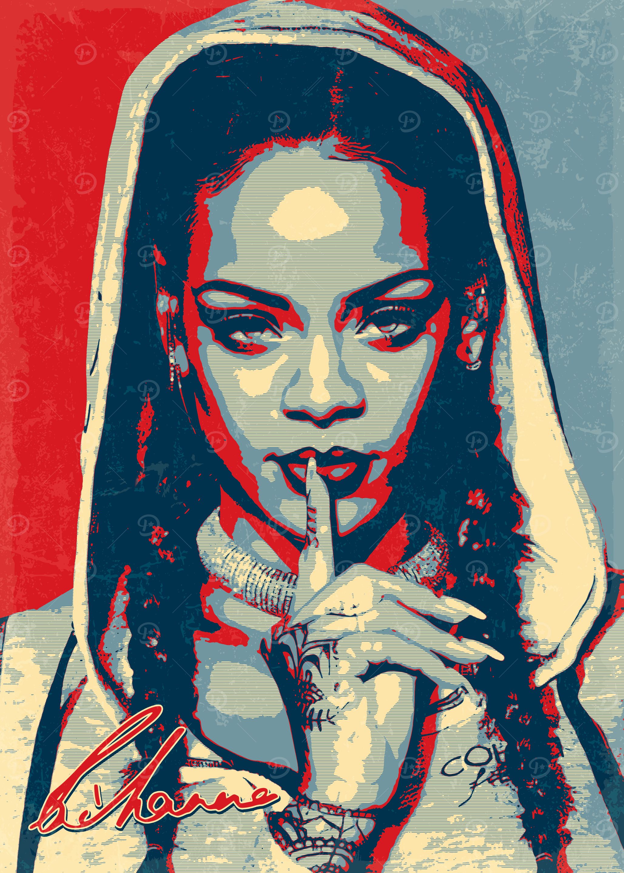 Rihanna Pop Art Portrait