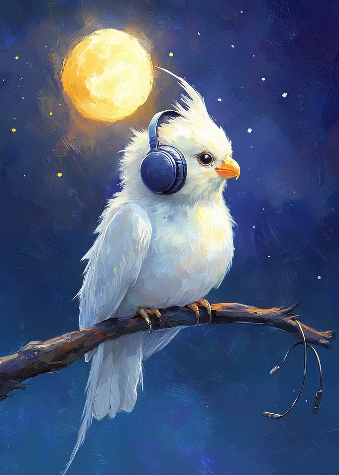 Bird with Headphones