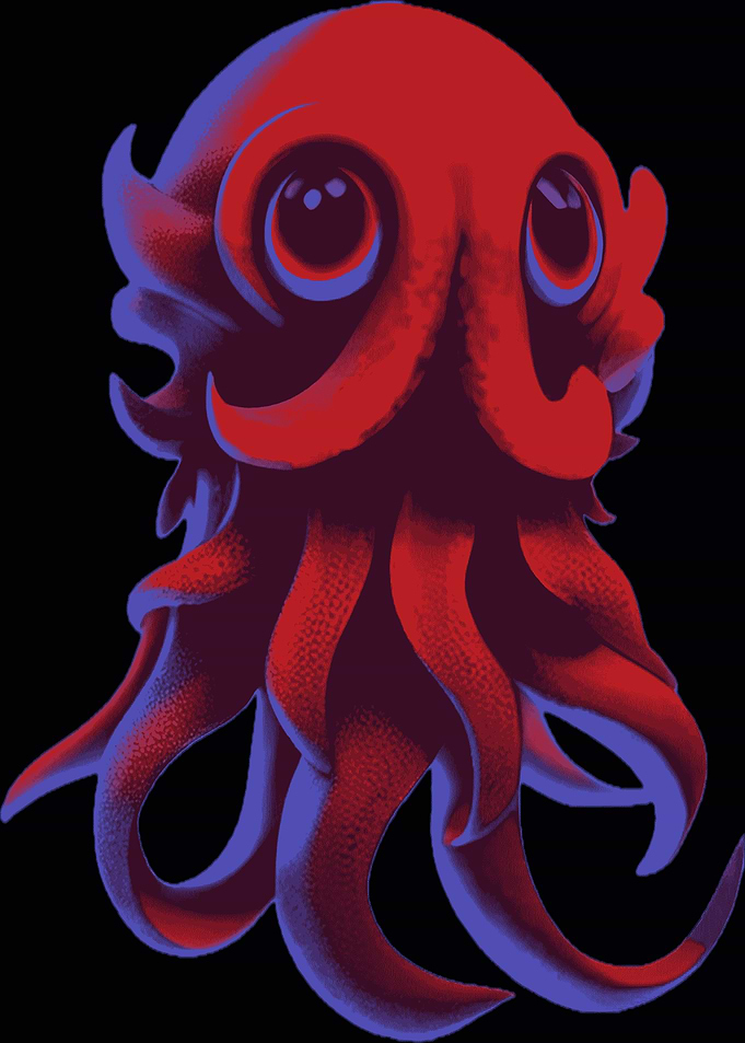 Red Octopus art