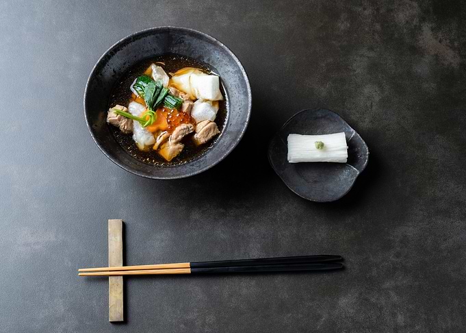 Japanese Soup with Chopsticks