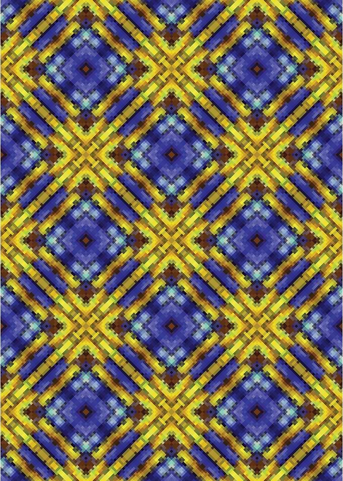 Geometric Pattern in Blue and Yellow