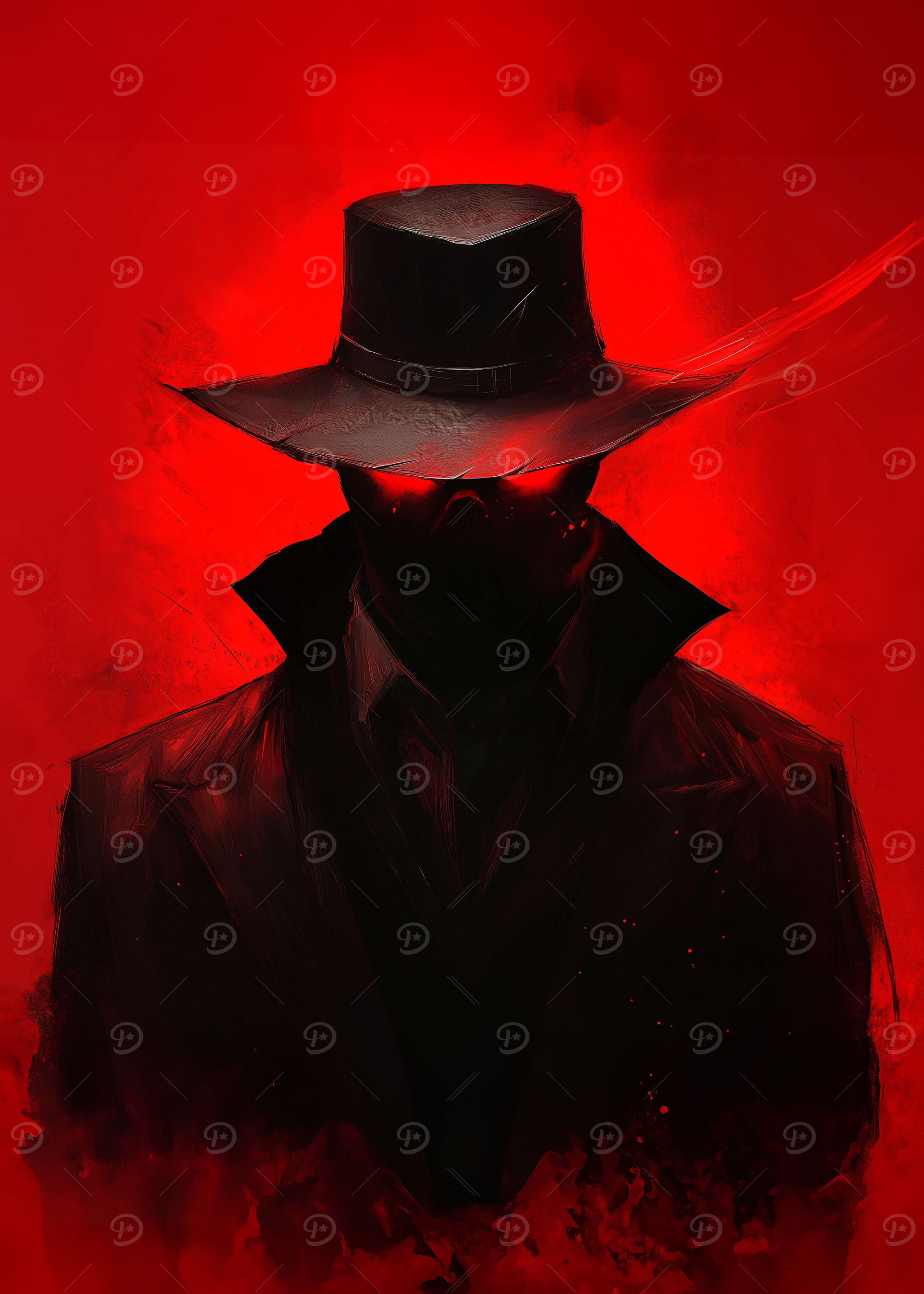 Mysterious Figure in Red