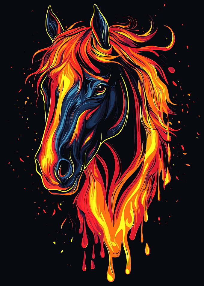 Fire Horse Portrait