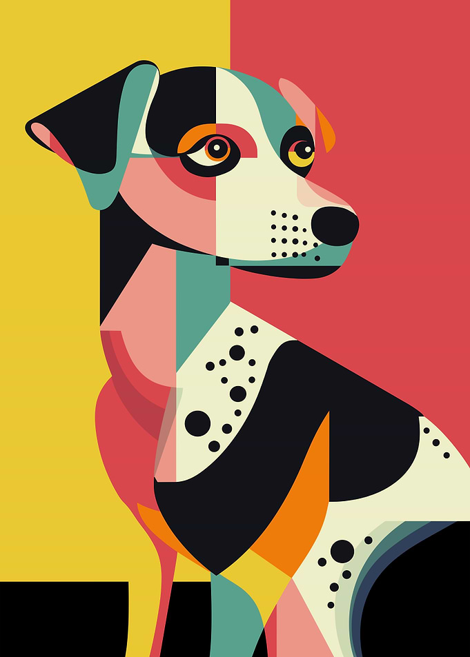 Geometric Dog Art