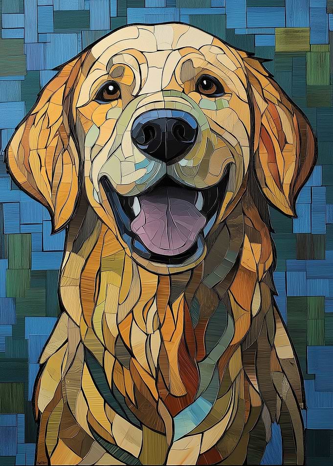 Golden Retriever Mosaic Art