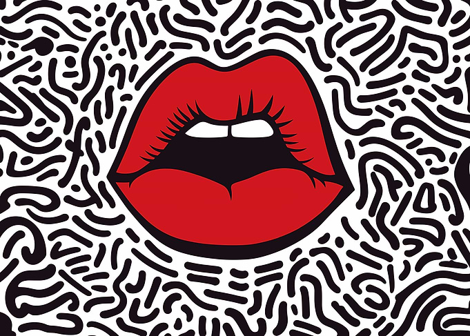 Red Lips Pop Art