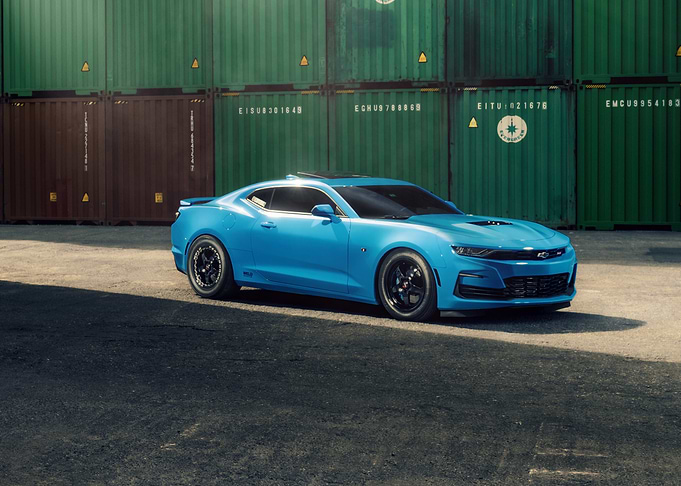 Blue Chevrolet Camaro